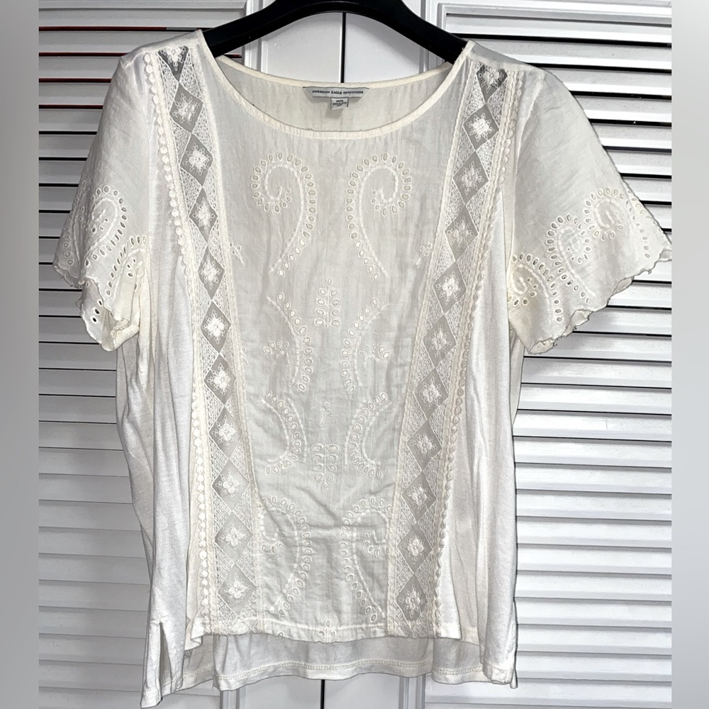 American Eagle Outfitters Womens Paisley Detail Top